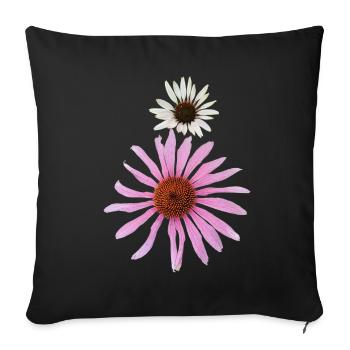 The Coneflower (Enchinacea) - Sofa pillowcase 17,3'' x 17,3'' (45 x 45 cm) - black - Front