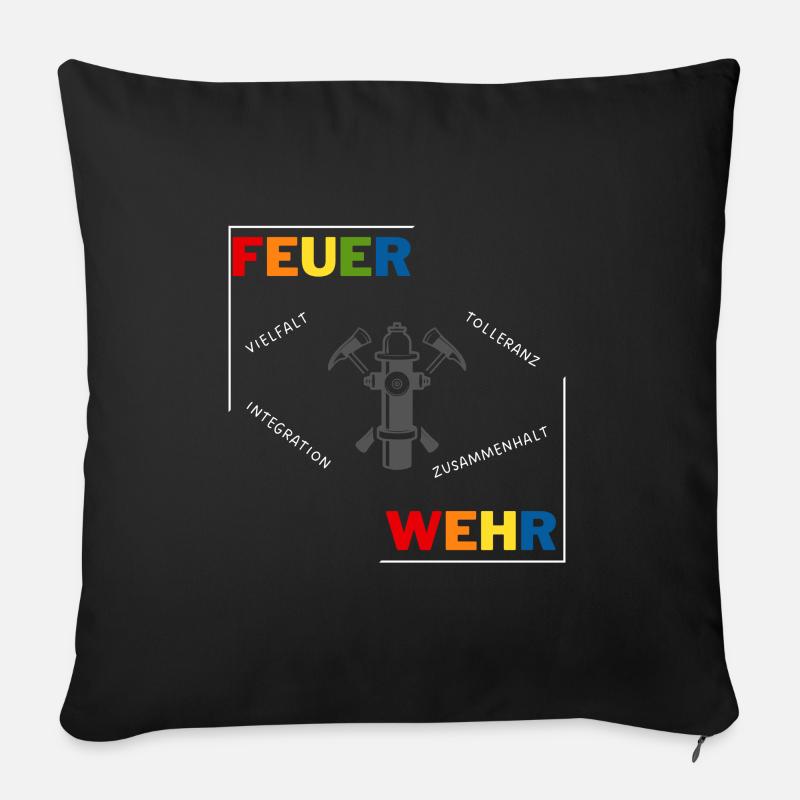Feuerwehr LGBTQ Pride - Sofakissenbezug 45 x 45 cm - Schwarz