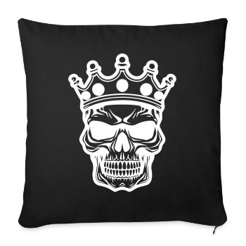 King Skull - Sofa pillowcase 17,3'' x 17,3'' (45 x 45 cm) - black - Front