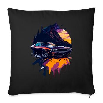 Voiture de sport classique - Housse de coussin décorative 45 x 45 cm - noir - Devant
