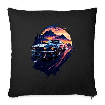Classic sports car - Sofa pillowcase 17,3'' x 17,3'' (45 x 45 cm) - black - Front