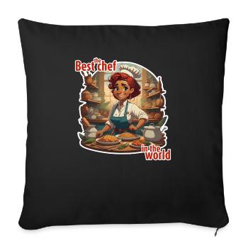 The Best Chef in the World - Sofa pillowcase 17,3'' x 17,3'' (45 x 45 cm) - black - Front