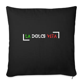 La dolce vita bella italia - Housse de coussin décorative 45 x 45 cm - noir - Devant