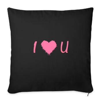 I love you - Sofakissenbezug 45 x 45 cm - Schwarz - Vorne