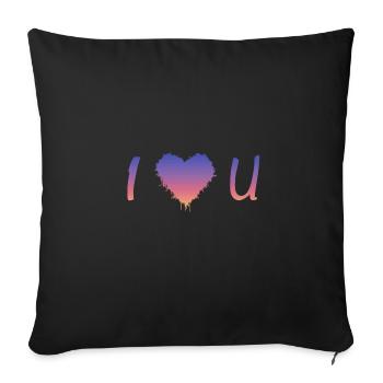 I Love U - Sofakissenbezug 45 x 45 cm - Schwarz - Vorne