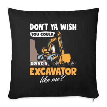 Drive Excavator - Sofa pillowcase 17,3'' x 17,3'' (45 x 45 cm) - black - Front