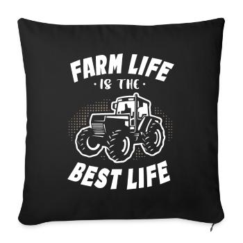 Farm Life Is The Best Life - Sofa pillowcase 17,3'' x 17,3'' (45 x 45 cm) - black - Front