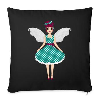 Rockabilly Fee - Sofakissenbezug 45 x 45 cm - Schwarz - Vorne