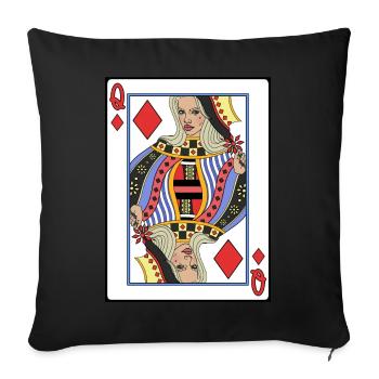 Dame de Carreau - Housse de coussin décorative 45 x 45 cm - noir - Devant