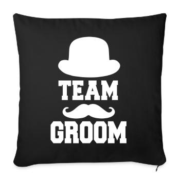 Team Groom - Bachelor party - Sofa pillowcase 17,3'' x 17,3'' (45 x 45 cm) - black - Front