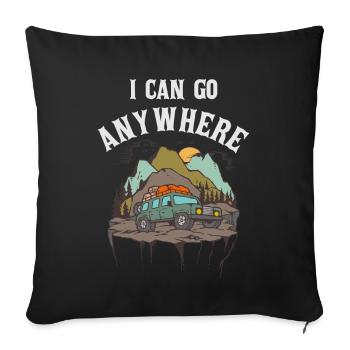Offroad "I can go anywhere" - Sofakissenbezug 45 x 45 cm - Schwarz - Vorne