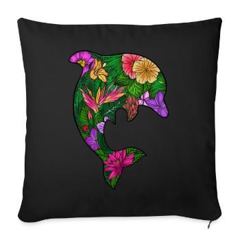 Jardin exotique - Housse de coussin décorative 45 x 45 cm - noir - Devant