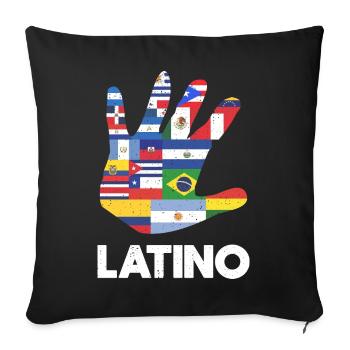 Latino Amérique latine Drapeaux Blanc - Housse de coussin décorative 45 x 45 cm - noir - Devant