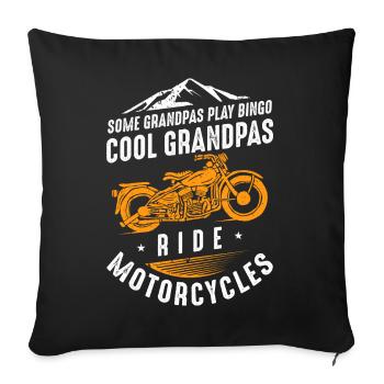 Cool Grandpas Ride Motorcycles - Sofa pillowcase 17,3'' x 17,3'' (45 x 45 cm) - black - Front