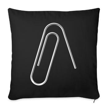 Paper Clip reset Helpdesk PC Technician Nerd Geek - Housse de coussin décorative 45 x 45 cm - noir - Devant