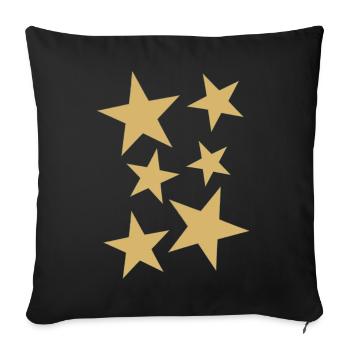stars - Sofa pillowcase 17,3'' x 17,3'' (45 x 45 cm) - black - Front