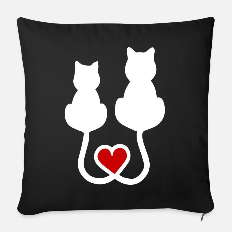 Katzen - Sofakissenbezug 45 x 45 cm - Schwarz