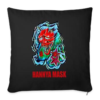 Hannya Mask - Sofa pillowcase 17,3'' x 17,3'' (45 x 45 cm) - black - Front