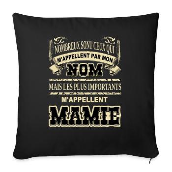 Meilleure grand-mère mamy cadeau humour mamie - Housse de coussin décorative 45 x 45 cm - noir - Devant