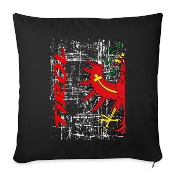 Tirol T-Shirt Tiroler Adler Retro Look - Sofakissenbezug 45 x 45 cm - Schwarz - Vorne