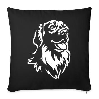 Hovawart Kopf "Black Edition" - Sofakissenbezug 45 x 45 cm - Schwarz - Vorne