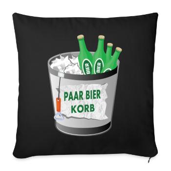 Paar Bier Korb - Sofakissenbezug 45 x 45 cm - Schwarz - Vorne
