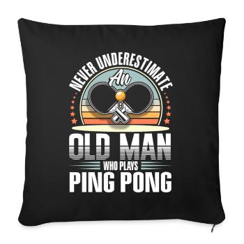 Ping-pong - Housse de coussin décorative 45 x 45 cm - noir - Devant