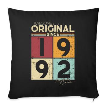Original 1992 vintage birthday gift - Sofa pillowcase 17,3'' x 17,3'' (45 x 45 cm) - black - Front
