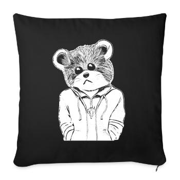 Cute teddy bear to take away for young and old - Sofa pillowcase 17,3'' x 17,3'' (45 x 45 cm) - black - Front