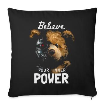 Bear with Robot Face Inner Power - Sofa pillowcase 17,3'' x 17,3'' (45 x 45 cm) - black - Front