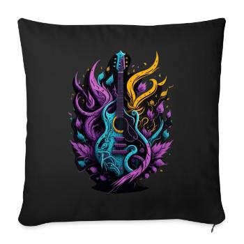 Graffiti Guitar - Sofakissenbezug 45 x 45 cm - Schwarz - Vorne