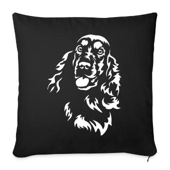 Cocker Spaniel Kopf "Black Edition" - Sofakissenbezug 45 x 45 cm - Schwarz - Vorne
