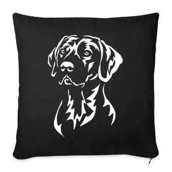 Rhodesian Ridgeback Head « Black Edition » - Housse de coussin décorative 45 x 45 cm - noir - Devant