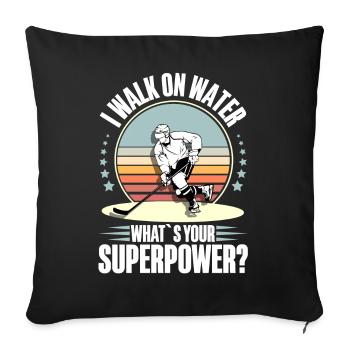 Eishockey Hockey sur glace - Housse de coussin décorative 45 x 45 cm - noir - Devant