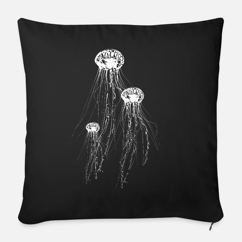 Jellyfish - Sofa pillowcase 17,3'' x 17,3'' (45 x 45 cm) - black