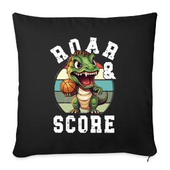 Basketball Dino T-Rex Player Sports Comic Cartoon - Sofa pillowcase 17,3'' x 17,3'' (45 x 45 cm) - black - Front