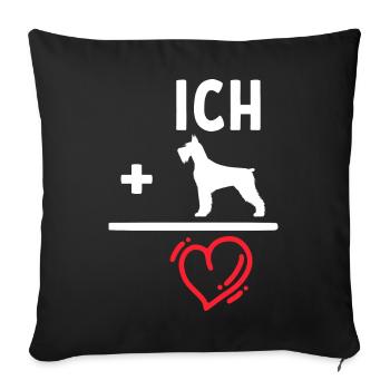 Chien, Cœur, Animal câlin, Animaux domestiques, Animal préféré - Housse de coussin décorative 45 x 45 cm - noir - Devant