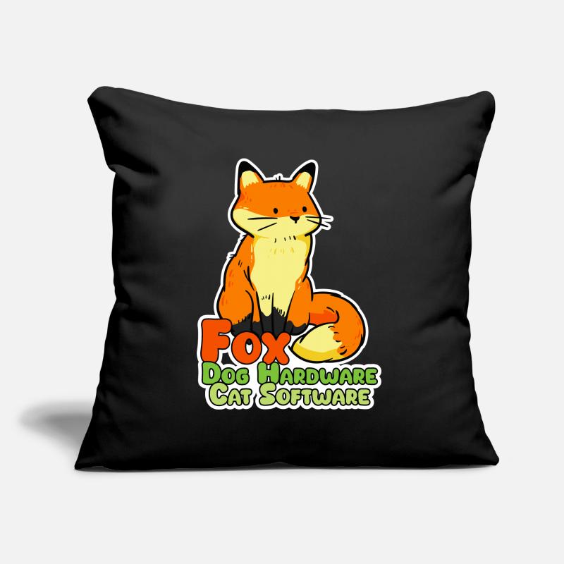 Fuchs digital! Hardware: Dog Software: Cat Sofa pillowcase 17,3'' x 17,3'' (45 x 45 cm)