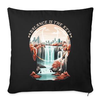 L’équilibre est la clé - Housse de coussin décorative 45 x 45 cm - noir - Devant