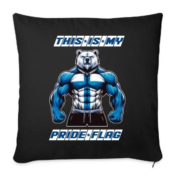C'est mon fier drapeau que porte la Finlande. - Housse de coussin décorative 45 x 45 cm - noir - Devant