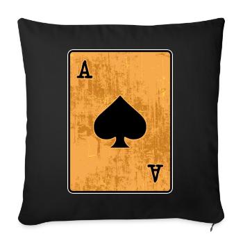Jackpot Casino Gambling Poker Card Game Poker Round - Sofa pillowcase 17,3'' x 17,3'' (45 x 45 cm) - black - Front