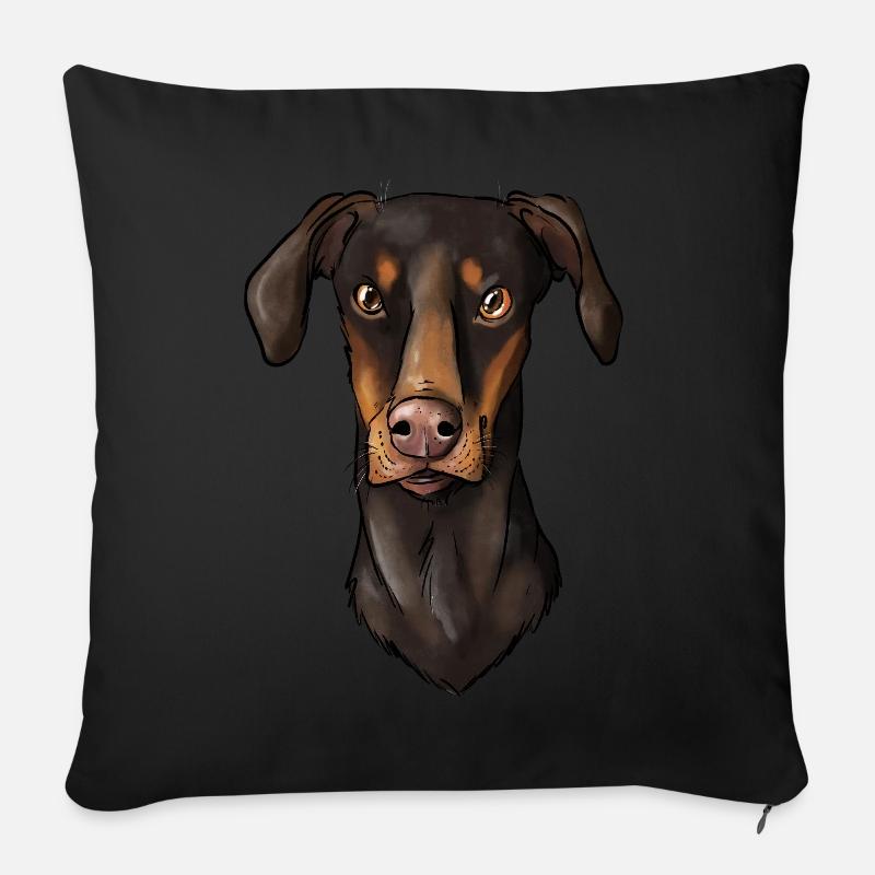 Dobermann - Sofakissenbezug 45 x 45 cm - Schwarz
