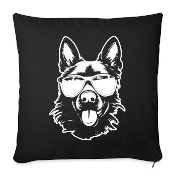 Lunettes de soleil berger allemand - Housse de coussin décorative 45 x 45 cm - noir - Devant