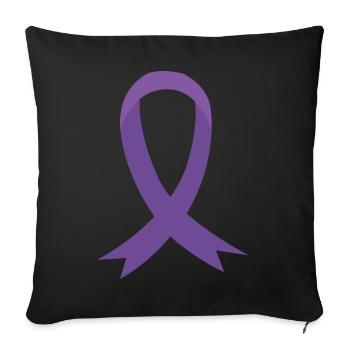 ruban violet sensibilisation à l’épilepsie chronique - Housse de coussin décorative 45 x 45 cm - noir - Devant