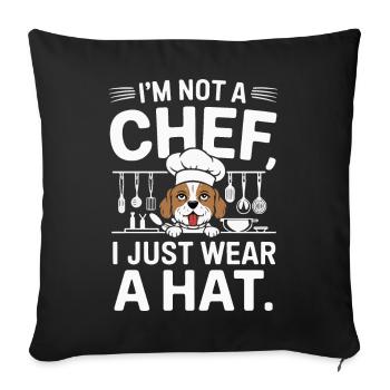 Conception humoristique de t-shirt pour chien de chef - Housse de coussin décorative 45 x 45 cm - noir - Devant