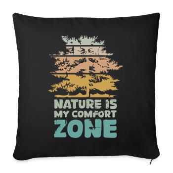 retro Wald Komfortzone Baum vintage Symbol Logo - Sofakissenbezug 45 x 45 cm - Schwarz - Vorne