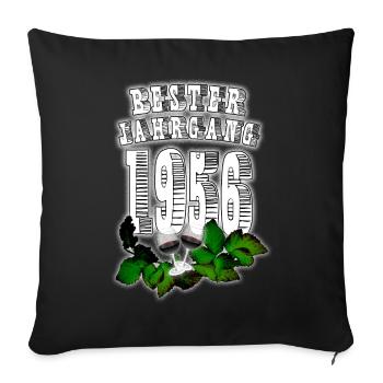 Best Vintage: 1956, Year of Birth, Wine, Wine Glass - Sofa pillowcase 17,3'' x 17,3'' (45 x 45 cm) - black - Front