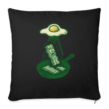 Dramatic Bacon Uplift by Egg Light Beam Food Shirt - Sofa pillowcase 17,3'' x 17,3'' (45 x 45 cm) - black - Front
