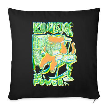 KNOWLEDGE IS POWER - Sofa pillowcase 17,3'' x 17,3'' (45 x 45 cm) - black - Front