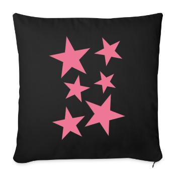 Bright Pink Star Pattern on Clothing - Sofa pillowcase 17,3'' x 17,3'' (45 x 45 cm) - black - Front